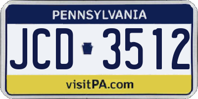 PA license plate JCD3512