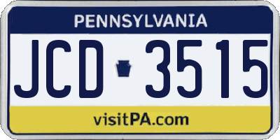 PA license plate JCD3515