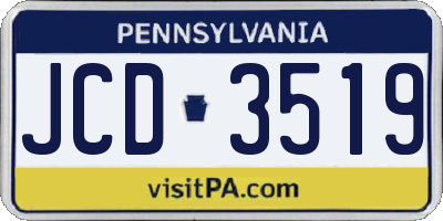 PA license plate JCD3519