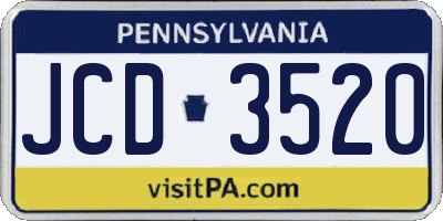 PA license plate JCD3520