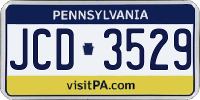 PA license plate JCD3529