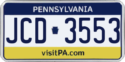 PA license plate JCD3553