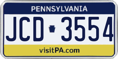 PA license plate JCD3554