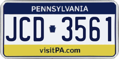 PA license plate JCD3561