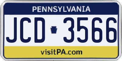 PA license plate JCD3566