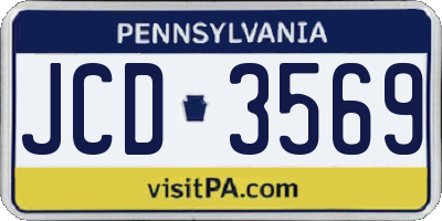 PA license plate JCD3569
