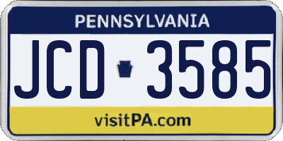 PA license plate JCD3585