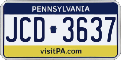 PA license plate JCD3637