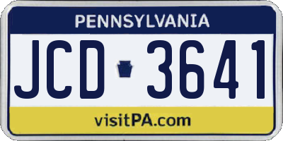 PA license plate JCD3641