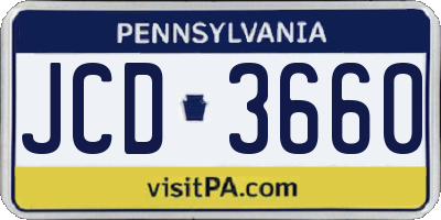 PA license plate JCD3660