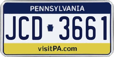 PA license plate JCD3661
