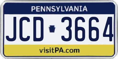 PA license plate JCD3664