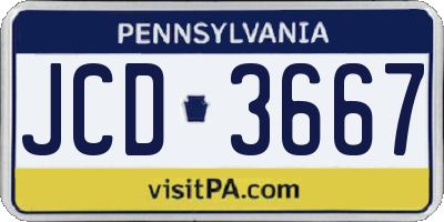 PA license plate JCD3667