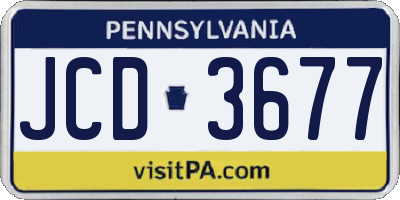 PA license plate JCD3677