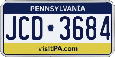 PA license plate JCD3684