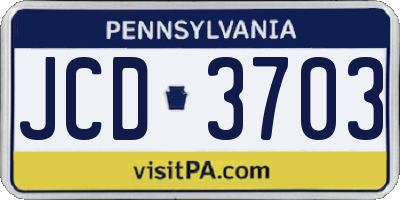 PA license plate JCD3703