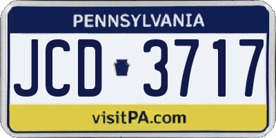 PA license plate JCD3717