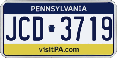 PA license plate JCD3719