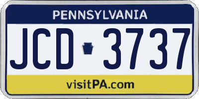 PA license plate JCD3737