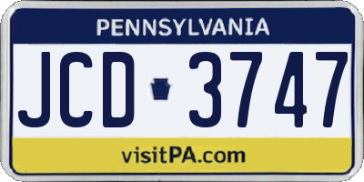 PA license plate JCD3747