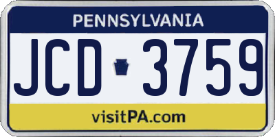 PA license plate JCD3759