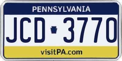 PA license plate JCD3770