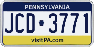 PA license plate JCD3771