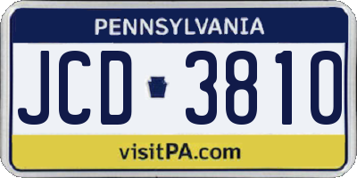 PA license plate JCD3810