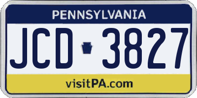 PA license plate JCD3827