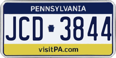 PA license plate JCD3844