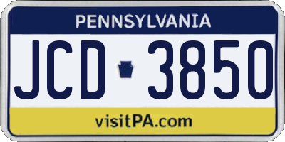 PA license plate JCD3850