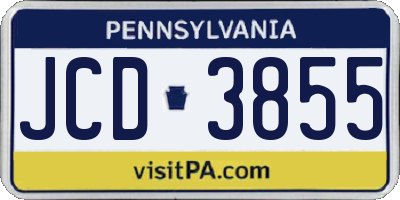 PA license plate JCD3855