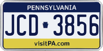 PA license plate JCD3856