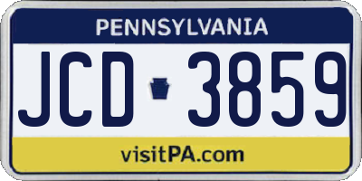 PA license plate JCD3859