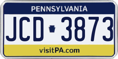 PA license plate JCD3873