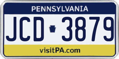 PA license plate JCD3879