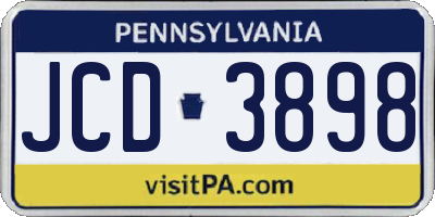 PA license plate JCD3898