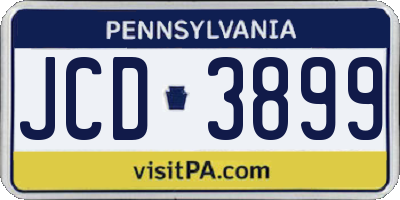 PA license plate JCD3899