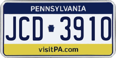 PA license plate JCD3910