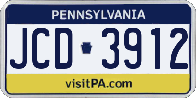 PA license plate JCD3912