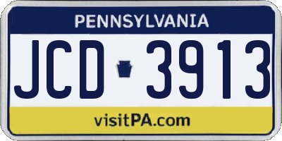 PA license plate JCD3913