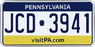 PA license plate JCD3941