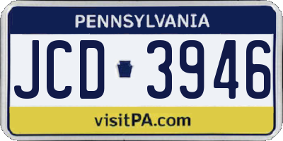 PA license plate JCD3946