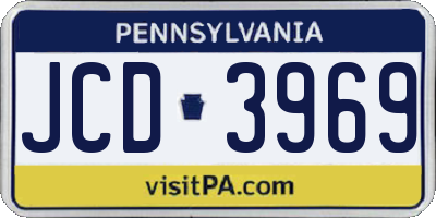 PA license plate JCD3969