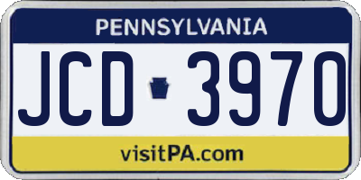 PA license plate JCD3970