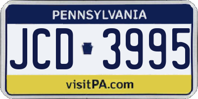 PA license plate JCD3995