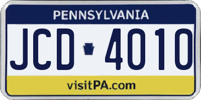 PA license plate JCD4010