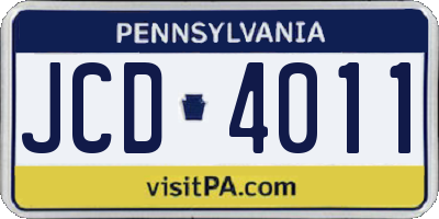 PA license plate JCD4011