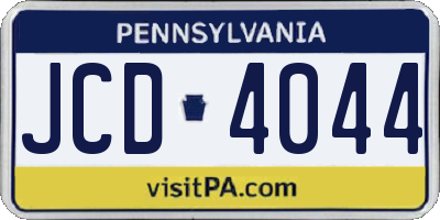 PA license plate JCD4044