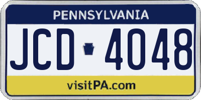 PA license plate JCD4048